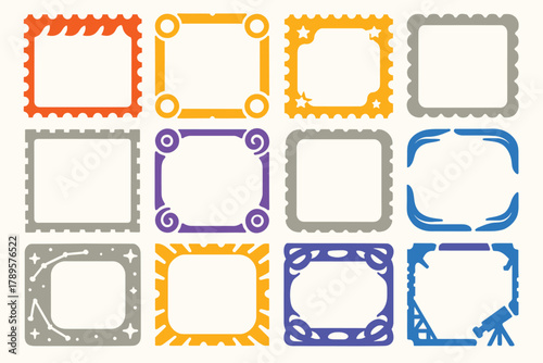 Space-Themed Decorative Frame Icons Collection