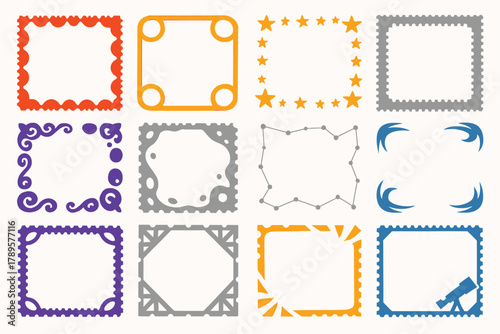 Space-Themed Decorative Frame Icons Collection