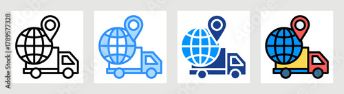 Global Shipping Icon Collection Set Multiple Style