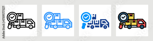 Cargo Inspection Icon Collection Set Multiple Style