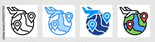 Around The World Icon Collection Set Multiple Style