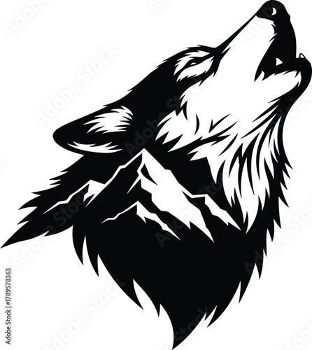 Fox head  silhouette vector illustration