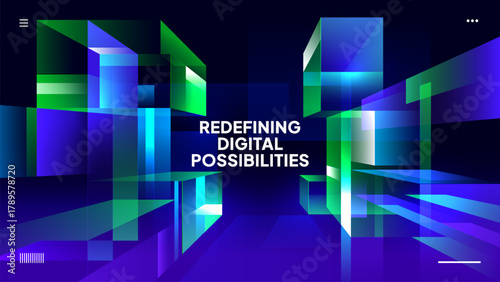 Redefining Digital Possibilities - Futuristic Abstract Neon Background