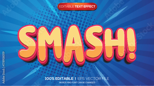 3d text effect illustration smash theme
