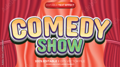 3d text effect illustration comedy show theme