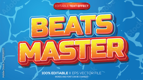 3d text effect illustration beats master theme