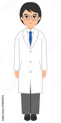 白衣を着た男性のイラスト