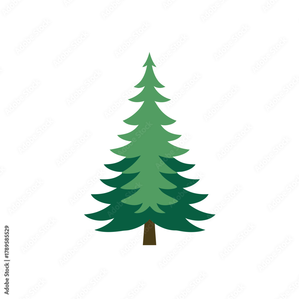 Obraz premium Stylized Evergreen Tree Illustration with Simple Design.
