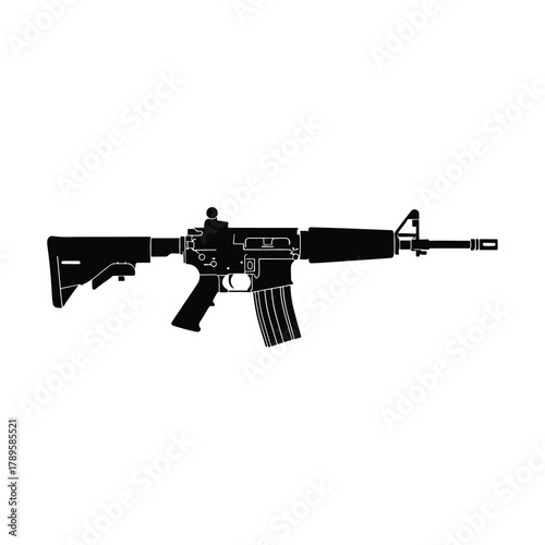 Silhouette of a modern assault rifle