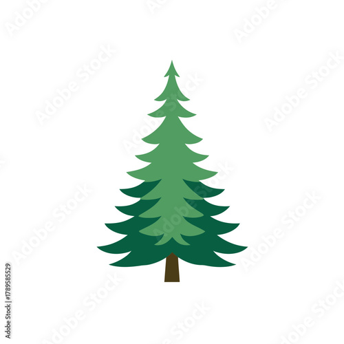 Stylized Evergreen Tree Illustration with Simple Design.