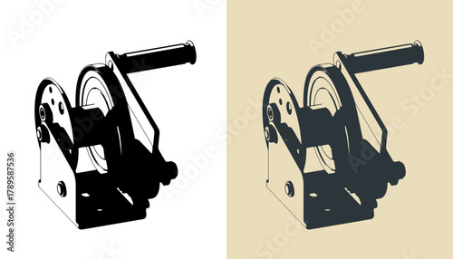 Brake hand winch illustrations