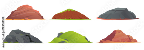 Tableau sur toile Rocky mountain slopes covered with moss