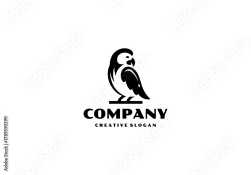Adorable Parrot Cockatoo Silhouette Template Illustration Vector Design