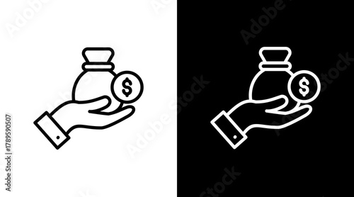 Funding  White Icon Set Design