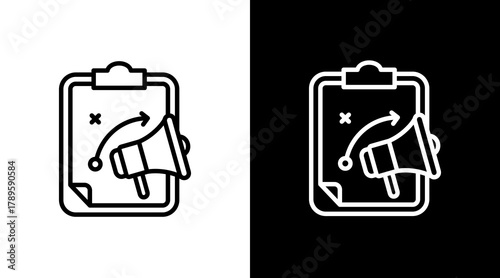 Sales Strategy  White Icon Set Design