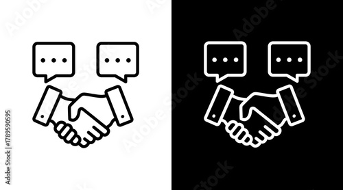 Bargaining  White Icon Set Design