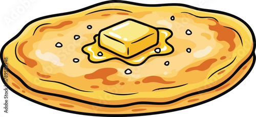 Stack Of Pancakes With Melting Butter And Syrup Golden Brown And Delicious Breakfast Food Isolated On White Background