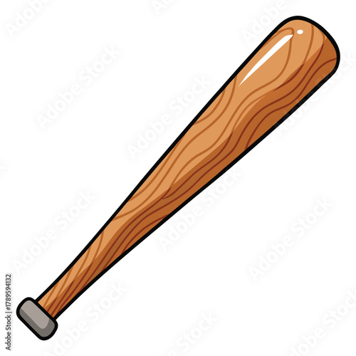 Cartoon wooden baseball bat