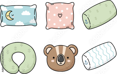 Cute Baby Bolster Vector Illustration