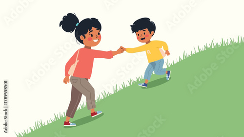 boy and girl playing
