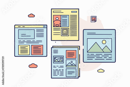 Editorial Style Vector Illustration Layout