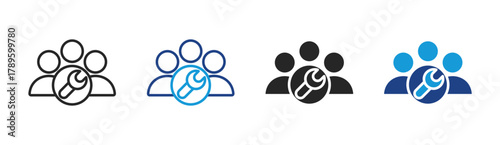 Team icon set multiple style collection