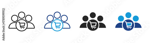 Customer icon set multiple style collection