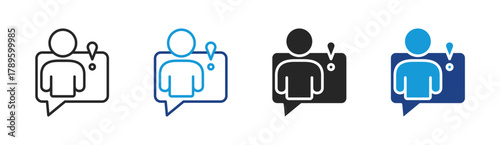 Alert icon set multiple style collection