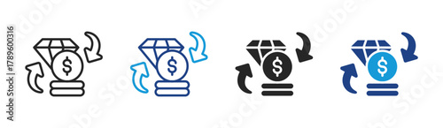 Investment icon set multiple style collection