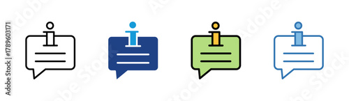 Info icon set multiple style collection