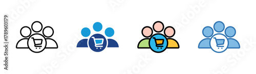 Customer icon set multiple style collection