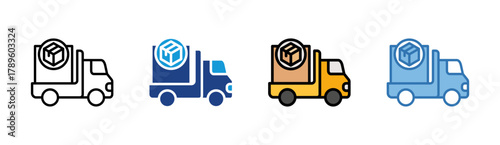 Delivery icon set multiple style collection