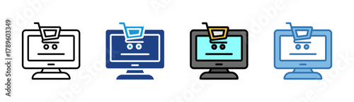 Checkout icon set multiple style collection