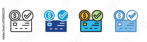 Payment icon set multiple style collection