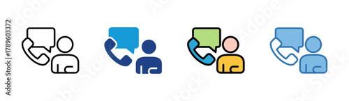 Call icon set multiple style collection