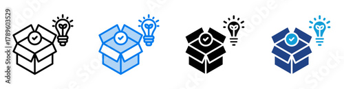 Packaging icon set multiple style collection