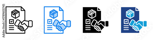 Agreement icon set multiple style collection