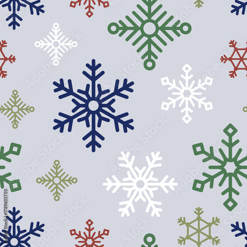 snowflake winter background seamless pattern