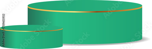 simple green podium with soft shadow for product or event background
