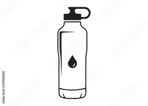 Sport water bottle line art vector