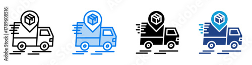 Fast delivery icon set multiple style collection