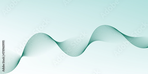 Green curved shape with gold line vector design. Luxury green background. Green abstract background. Luxury style. Suit for banner, business card, invitation,