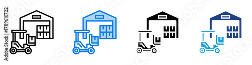 Warehousing icon set multiple style collection