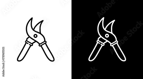 Pruning Shears  White Icon Set Design