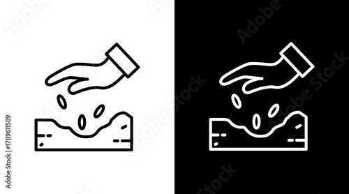 Seeding  White Icon Set Design