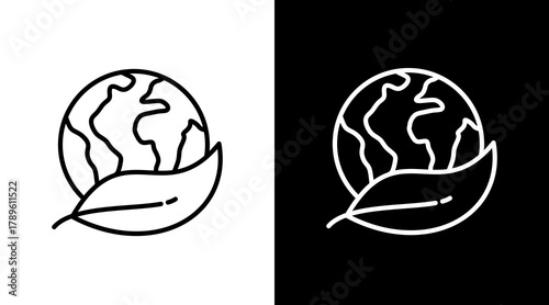 Ecological  White Icon Set Design