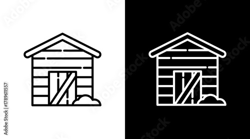 Shed  White Icon Set Design