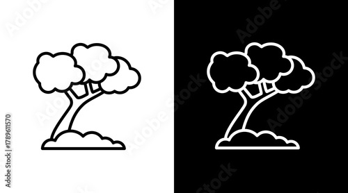 Tree  White Icon Set Design