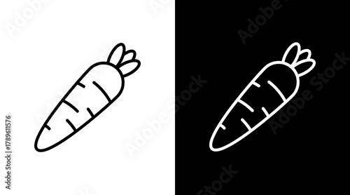 Carrot  White Icon Set Design