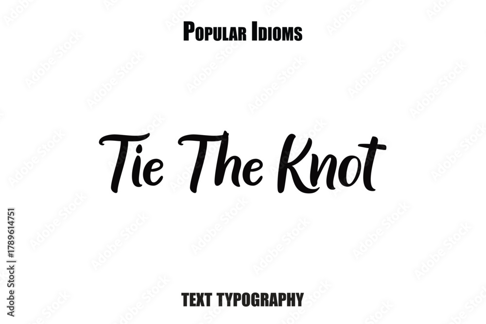 Fototapeta premium Tie The Knot saying idioms vector illustration text
